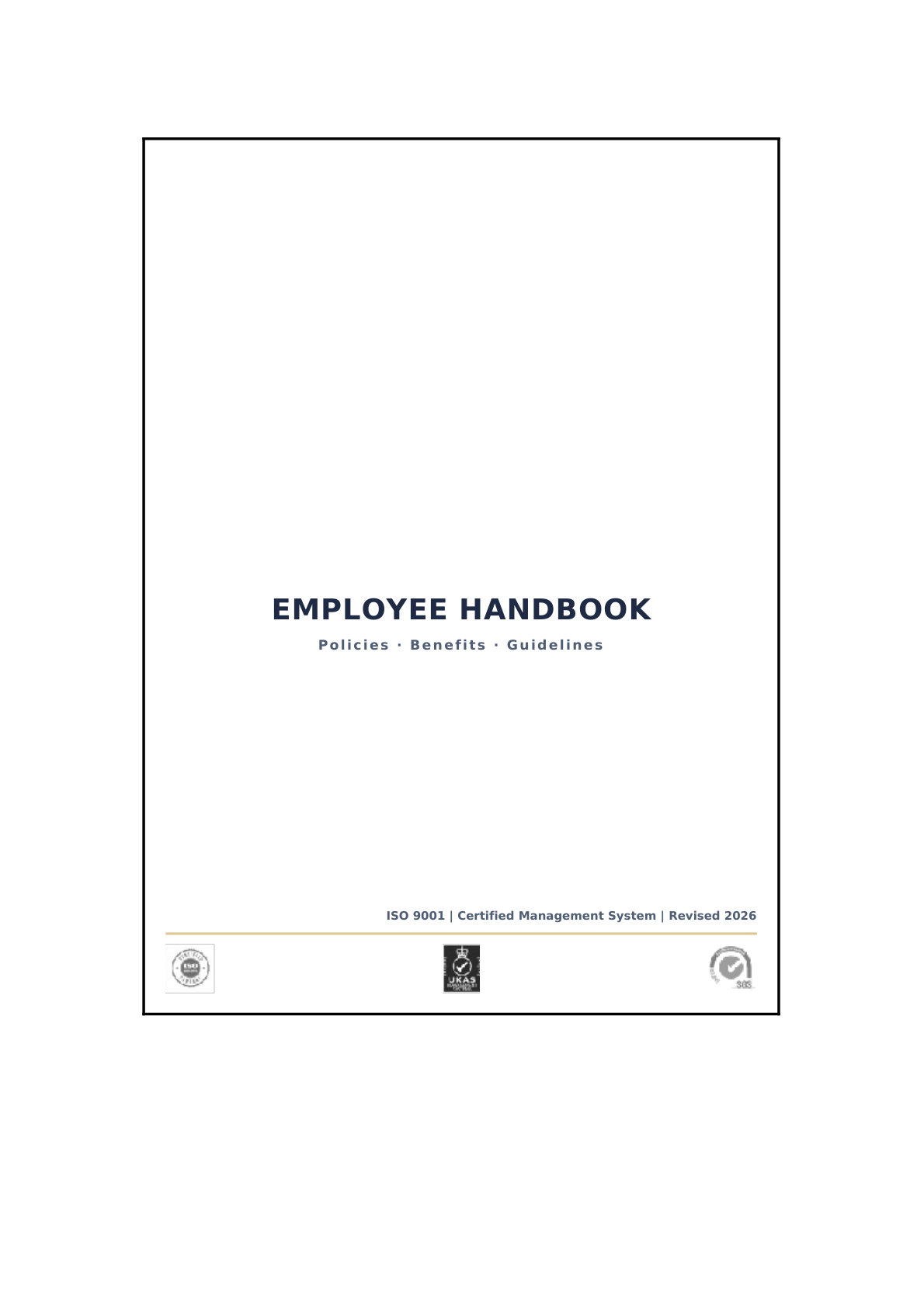 PDF lure cover page showing Targeted Company Employee Handbook
