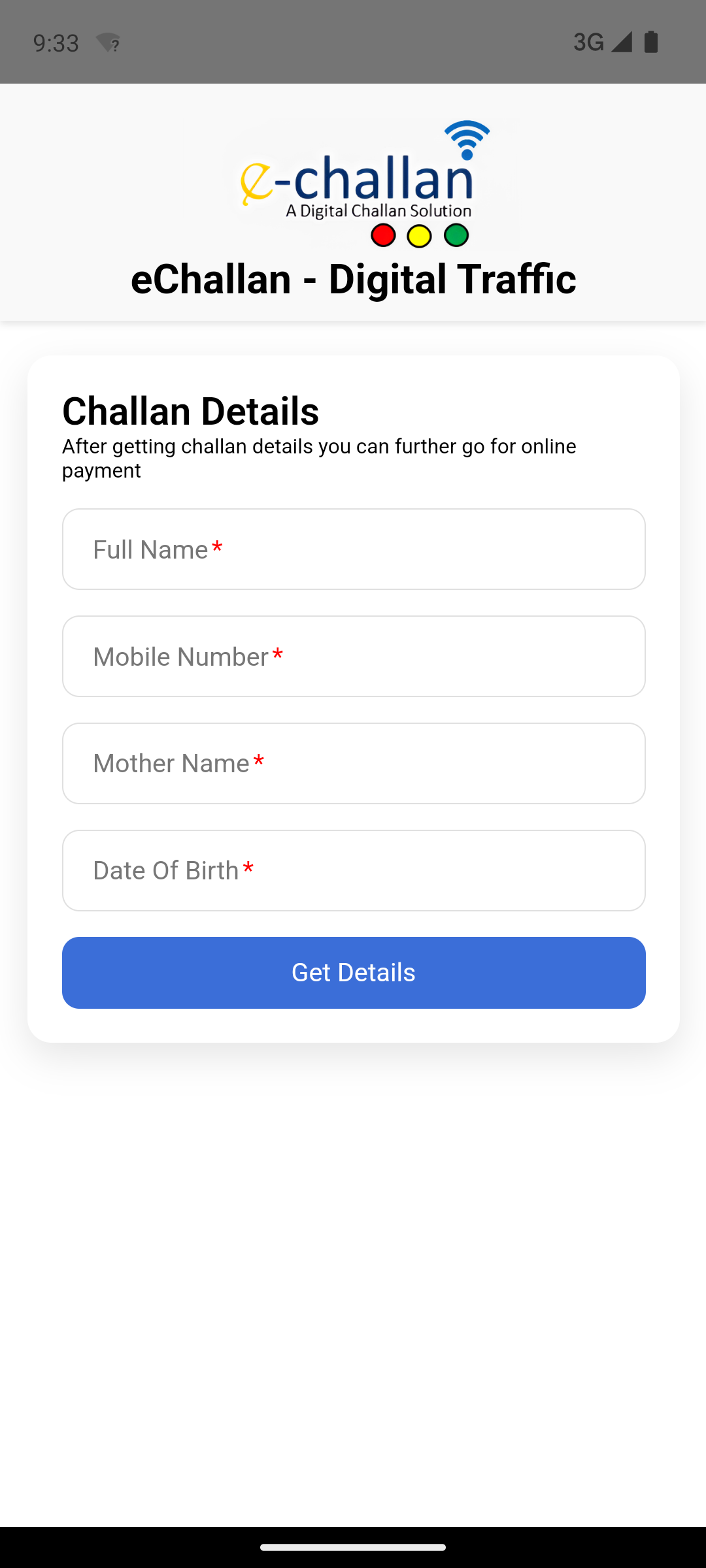 Phishing page collecting personal details