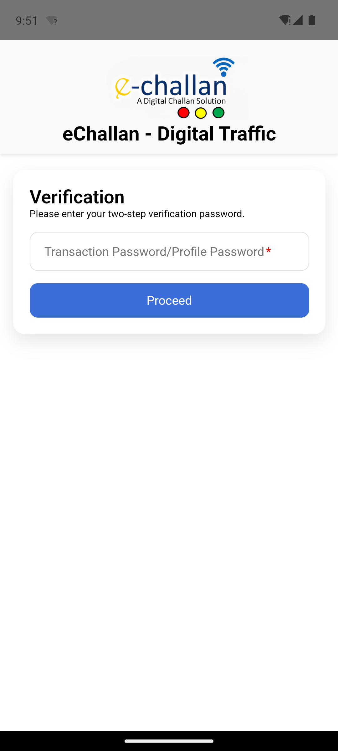 Net banking verification page requesting transaction password